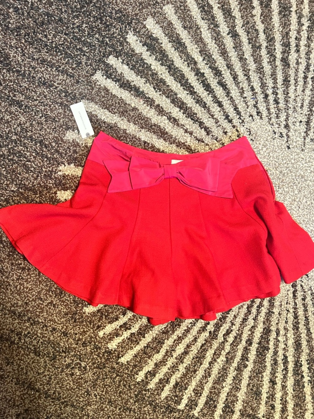 Maeve Red Skort with Front Pink Bow
